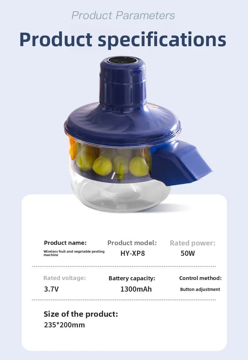 Pelador de frutas eléctrico, pelador recargable, pelador portátil de uva/tomata/aglio, herramientas de cuchillo para pelar frutas