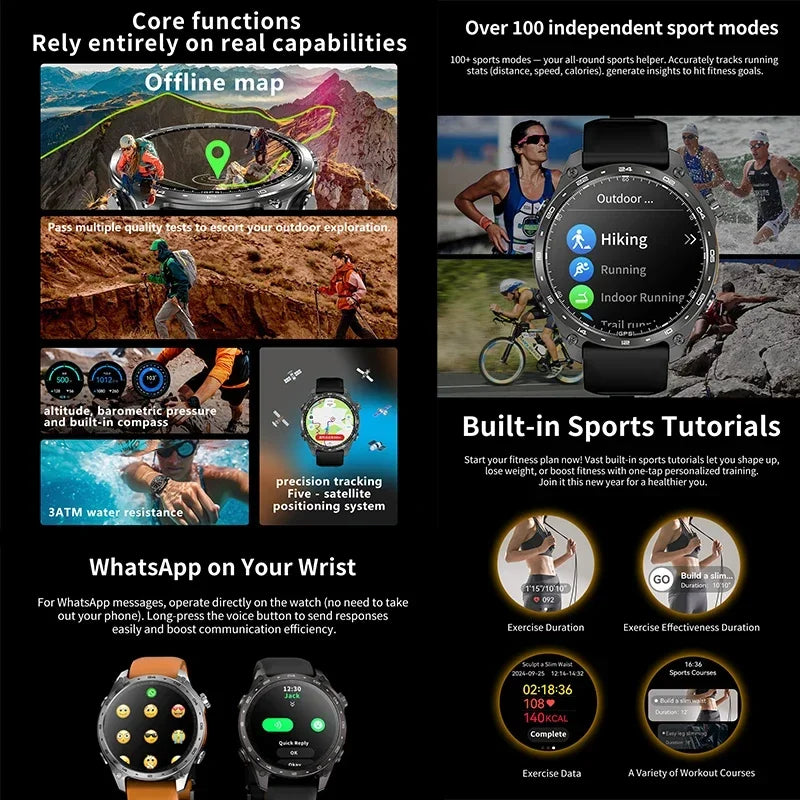 Reloj Inteligente GPS Brújula Multideporte
