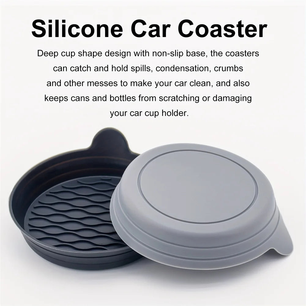 Estera Universal para taza de coche de silicona, estera para taza de agua con orificio medio para coche, estera para taza de agua creativa antideslizante circular para coche