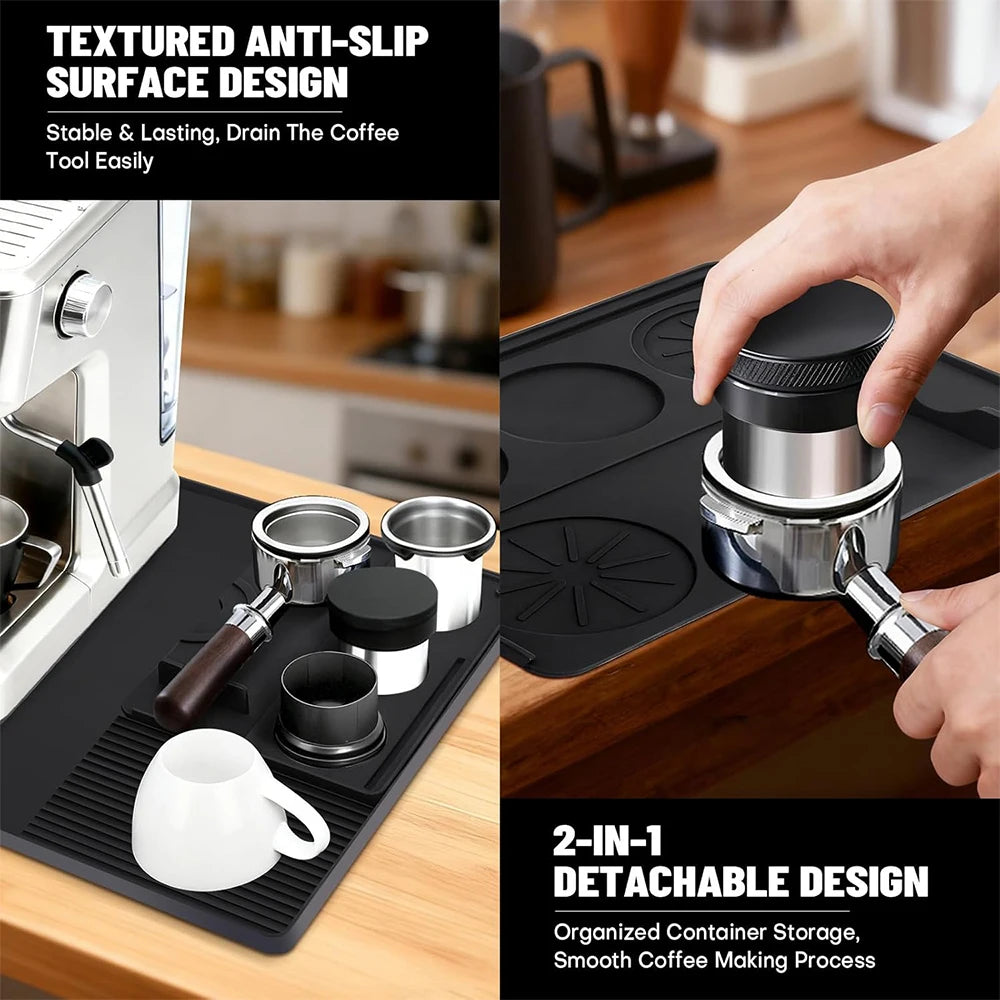 LMETJMA-alfombrilla de silicona para café con alfombrilla desmontable, antideslizante, resistente al calor, para máquina de café expreso Ninja Luxe
