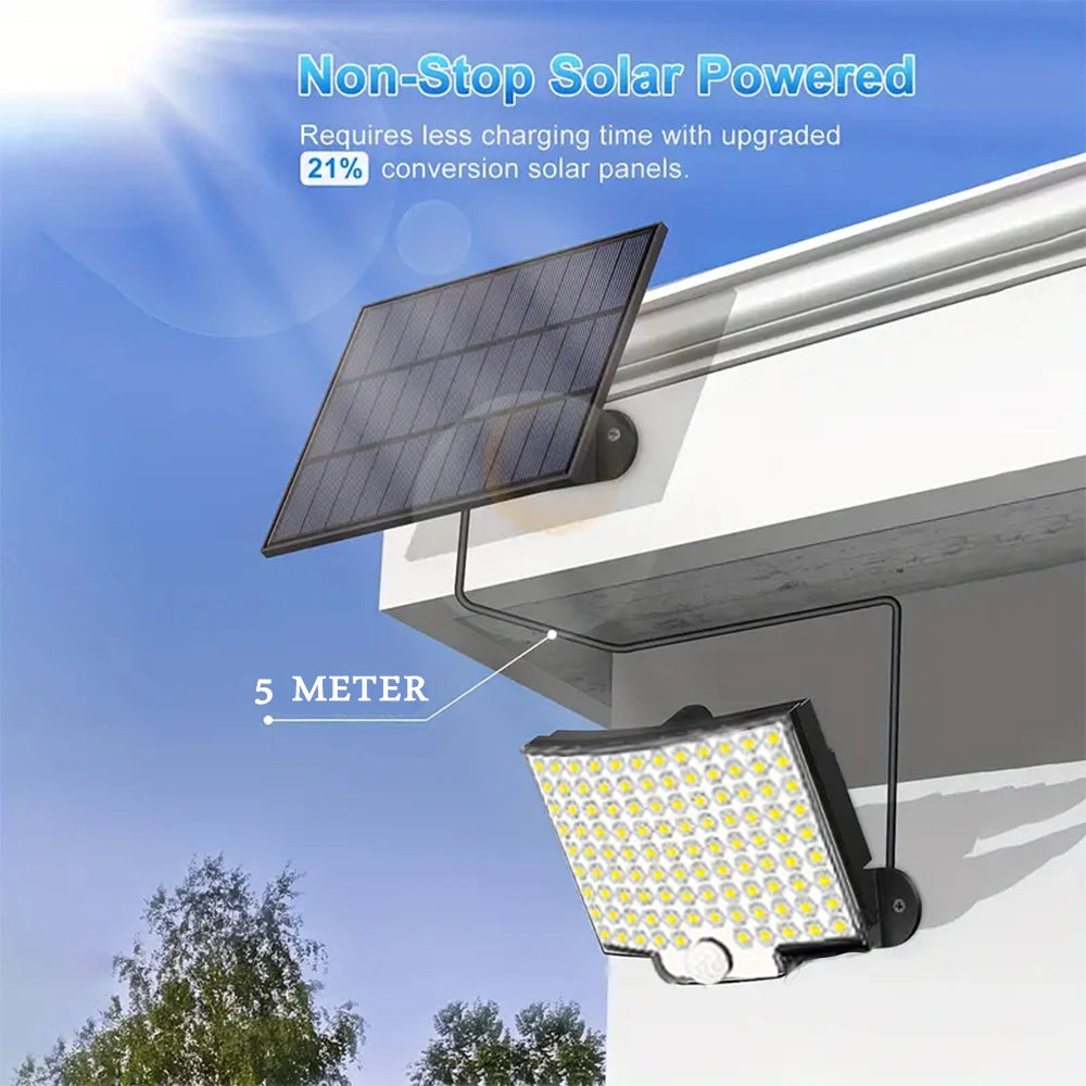 Luces Solares LED 106 con Sensor de Movimiento y Control Remoto