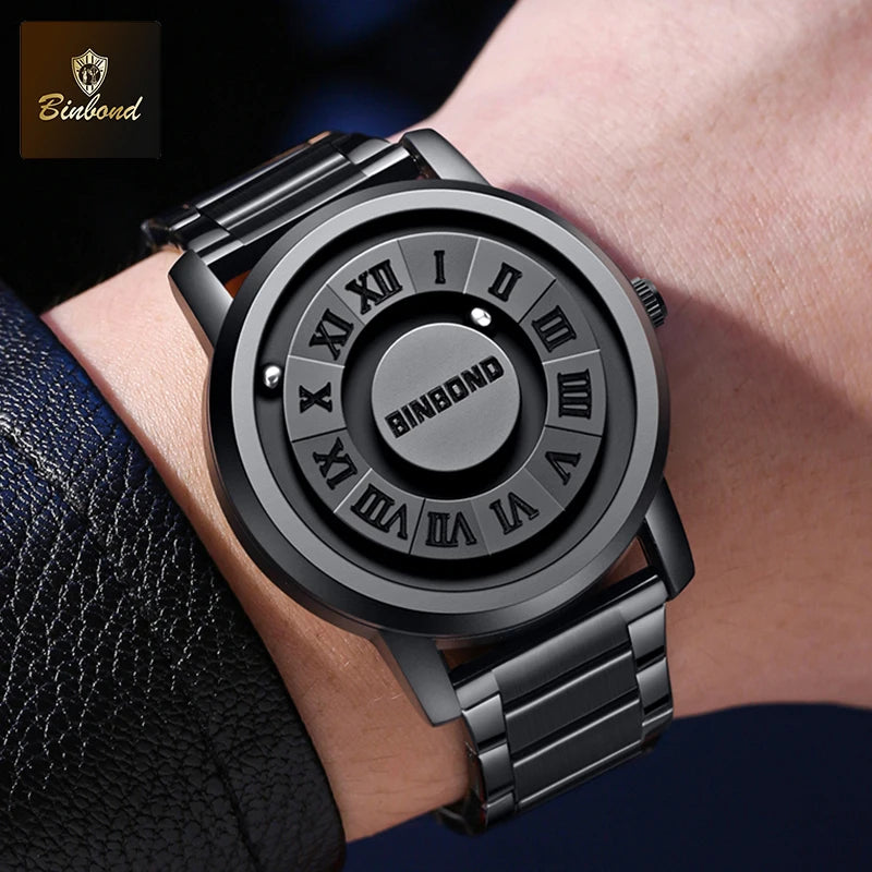 Reloj de Cuarzo BINBOND para Hombre, Acero Inoxidable, Resistente al Agua