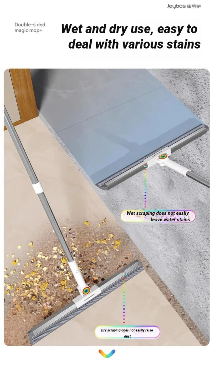 Escoba mágica de doble cara Joybos con raspador de silicona limpiavidrios, 30-50 cm