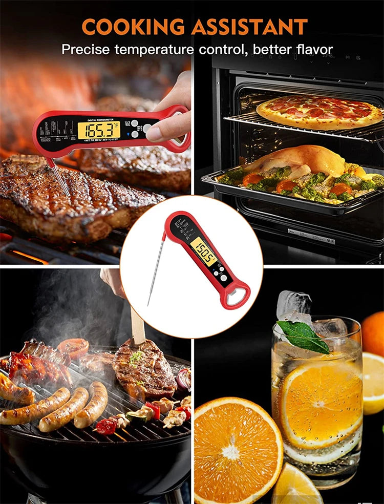 LMETJMA Termómetro digital para carne Termómetro para carne de lectura instantánea Digital con sonda Termómetro para alimentos para cocinar a la parrilla JT-124