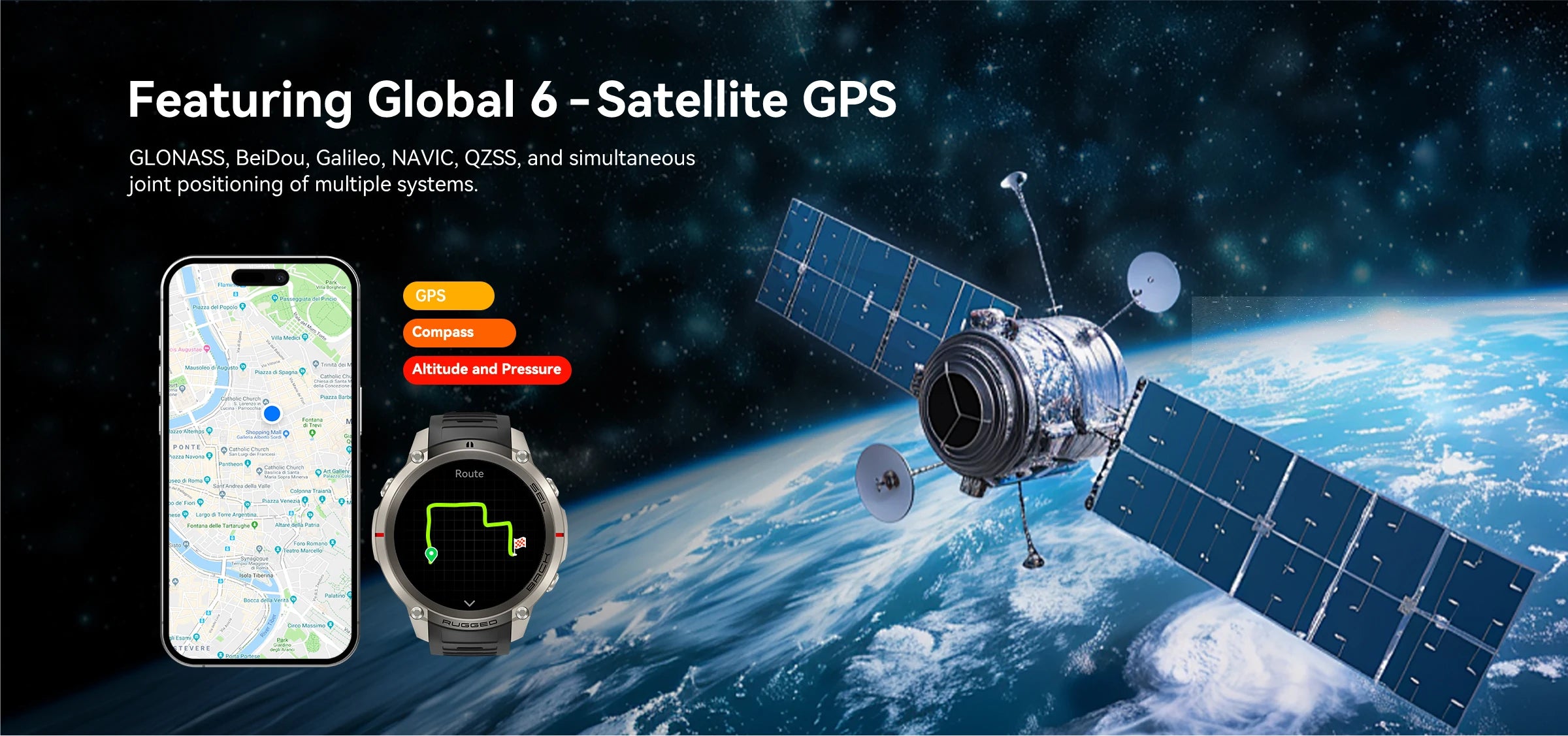 Reloj Inteligente GPS 1.43 Mapa Sin Conexión