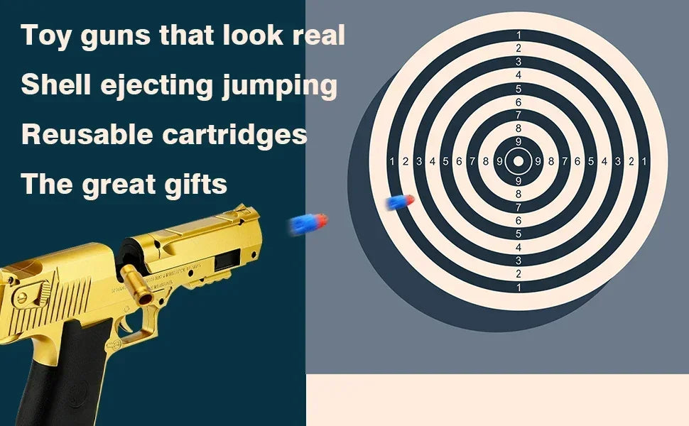 Pistola de juguete educativa 5S1, pistola de juguete con expulsión de cartuchos, pistola de balas blandas de espuma para niños, adultos, pistola de Airsoft, regalo de cumpleaños para niños