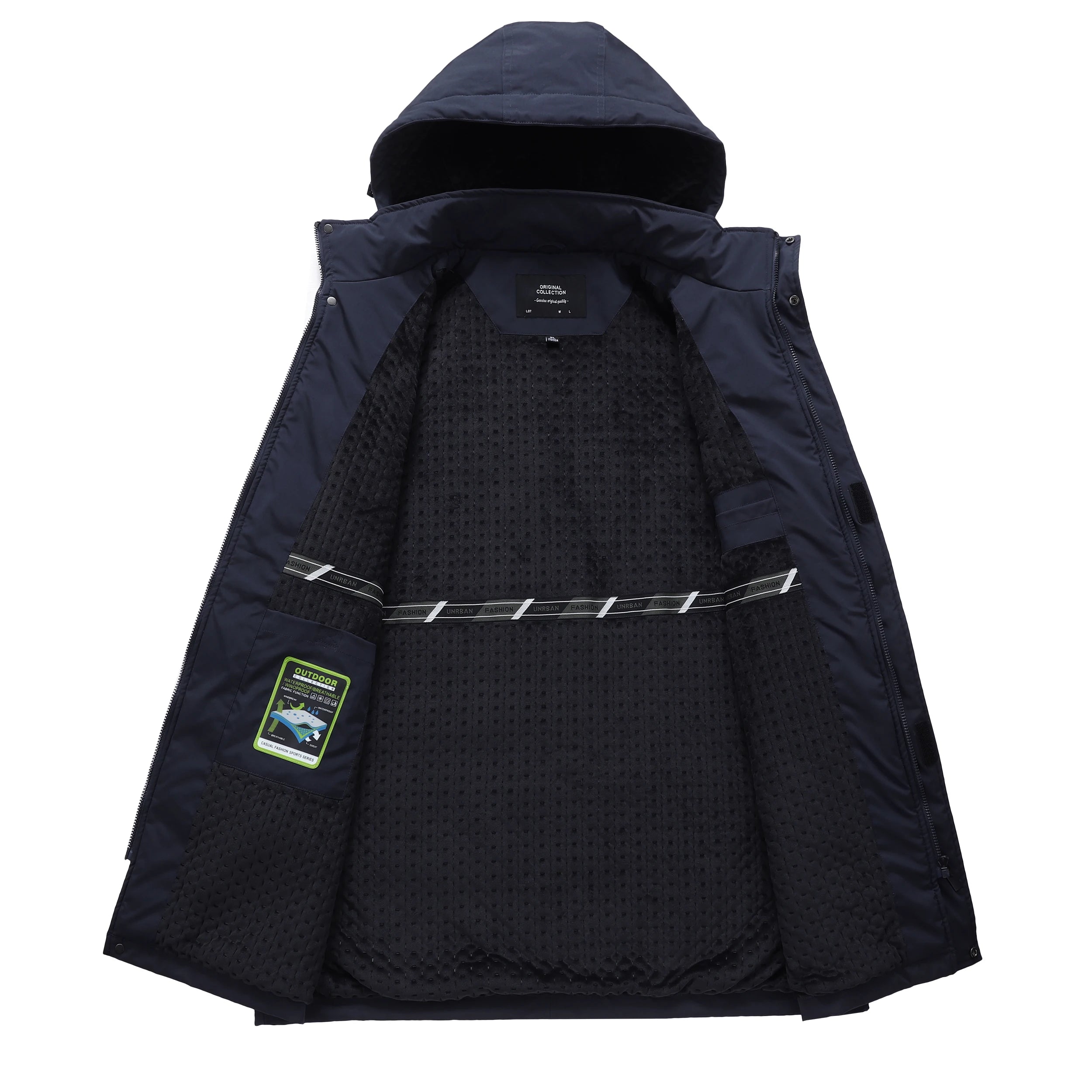Parka Militar con Capucha para Hombre, Abrigo Cálido de Invierno