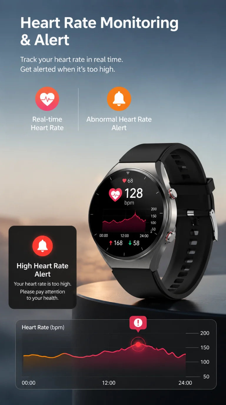 GEJIAN Reloj Inteligente ECG HRV IP67