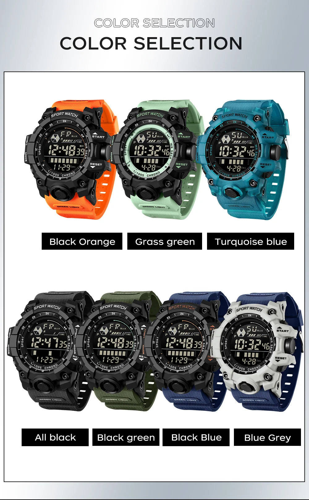 Reloj Digital LED Deportivo SANDA para Hombre, Estilo Militar, Resistente al Agua
