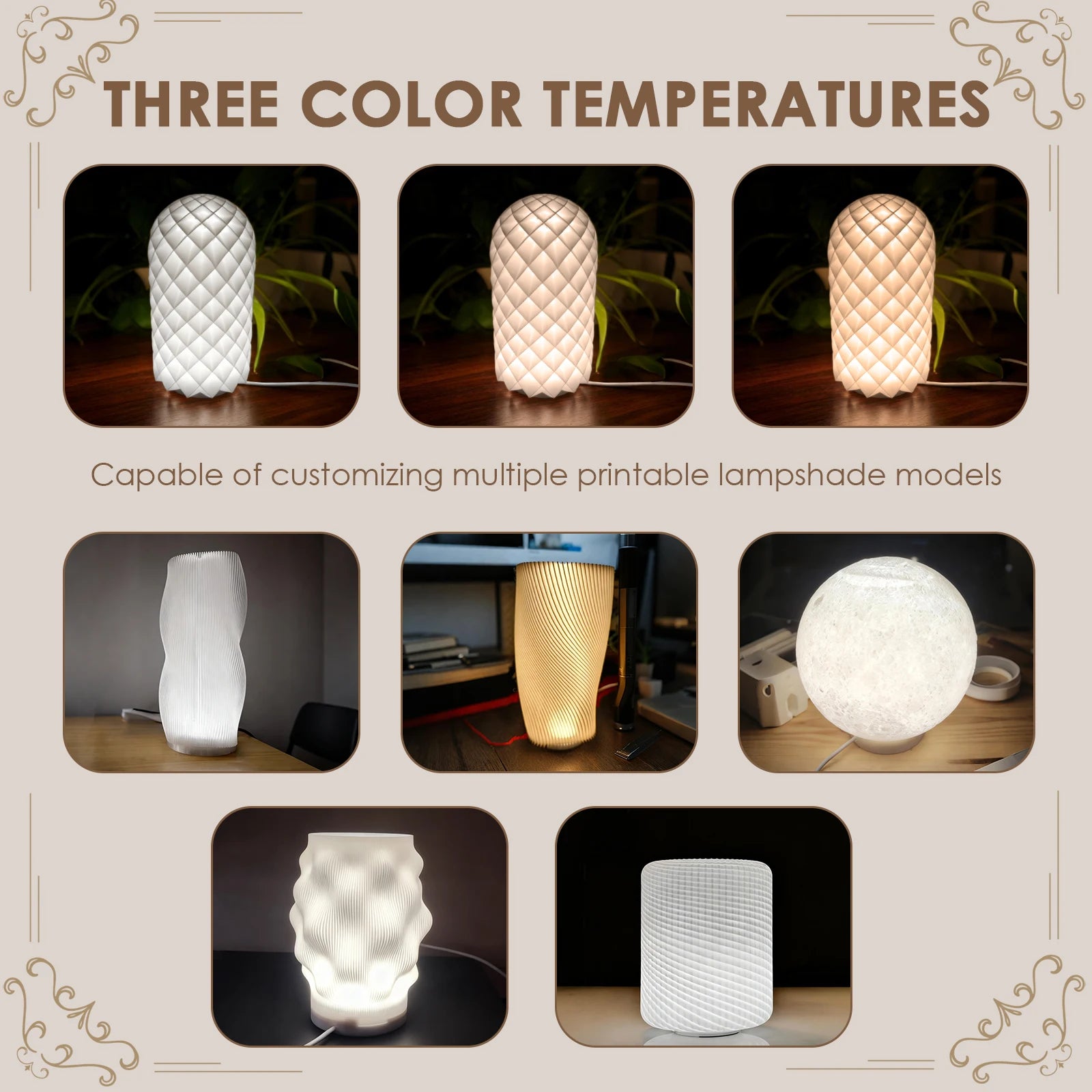 Kit de Lámparas LED de 3/5/10 Piezas, 3 Colores, Alimentación USB de 5V, Luz Cálida de 3000k-6400k, Brillo Ajustable, Lámpara para Espacio de Impresión 3D para Cabina