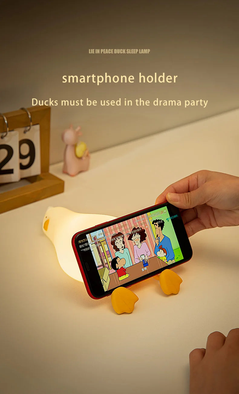 Lámpara LED Nocturna de Silicona con Forma de Pato