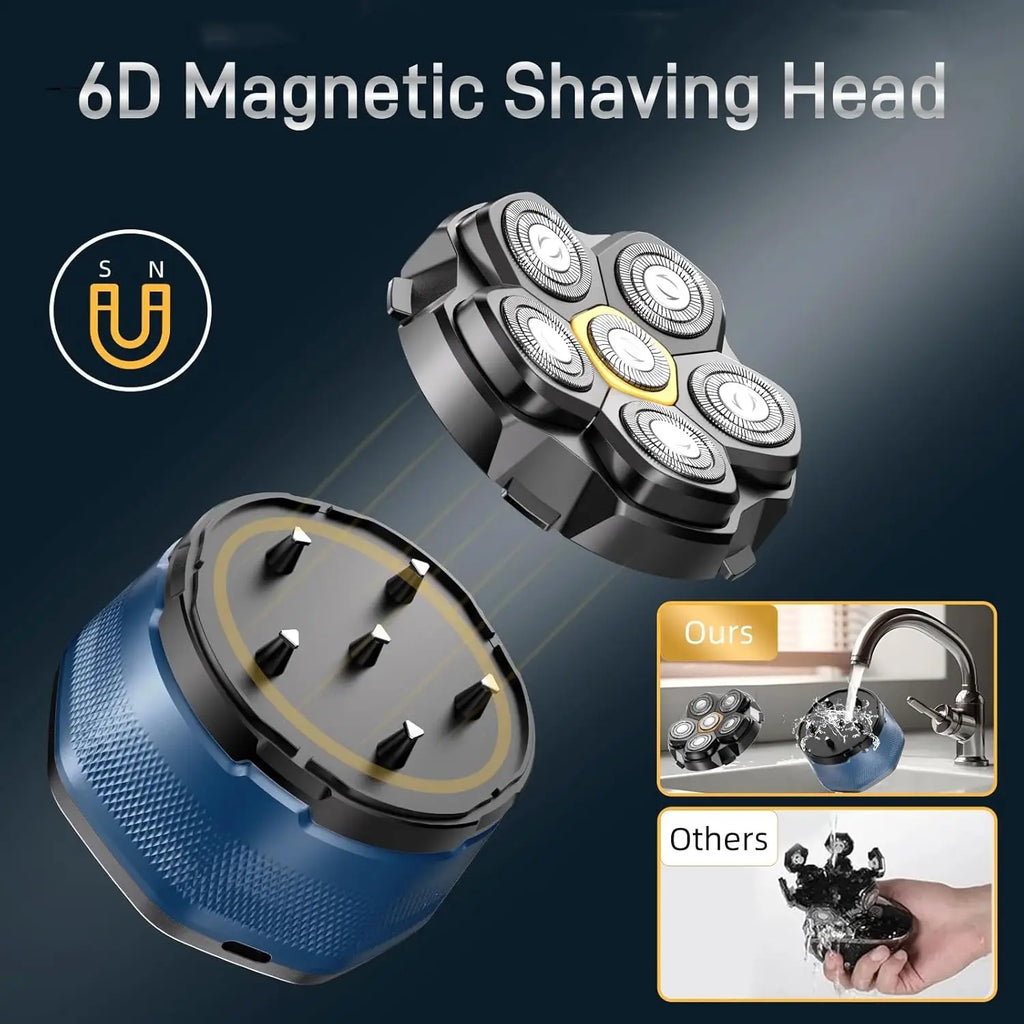 Cuchilla de Repuesto para Afeitadora FK-8750, Cabezal de Afeitado Magnético 6D, Cuchilla de Acero Inoxidable Impermeable para Afeitadoras