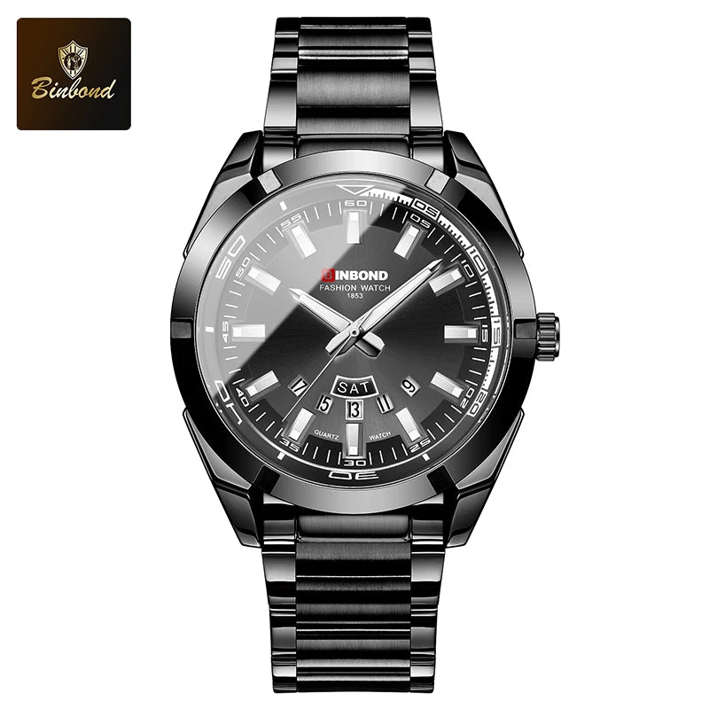 Reloj de Cuarzo BINBOND para Hombre Elegante Resistente al Agua
