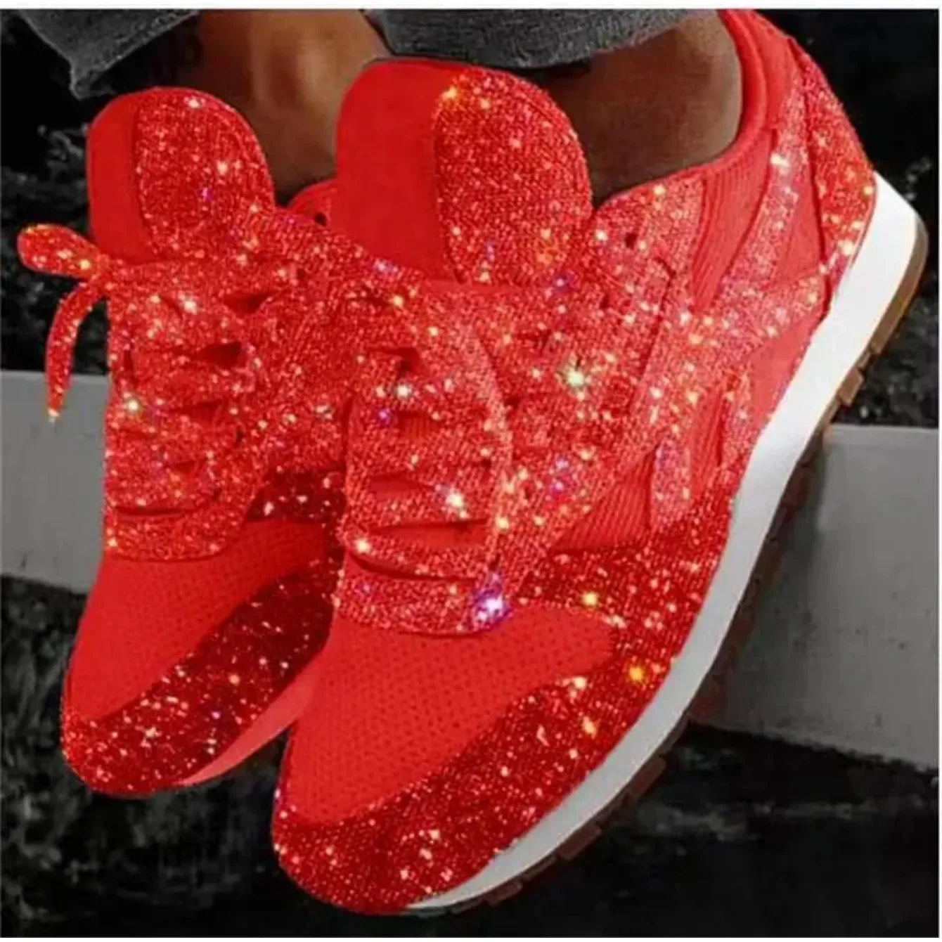 2025 nuevas zapatillas planas para mujer, zapatos vulcanizados ostentosos informales, zapatos de malla con cordones para mujer, zapatos de plataforma de talla grande a la moda para exteriores para mujer