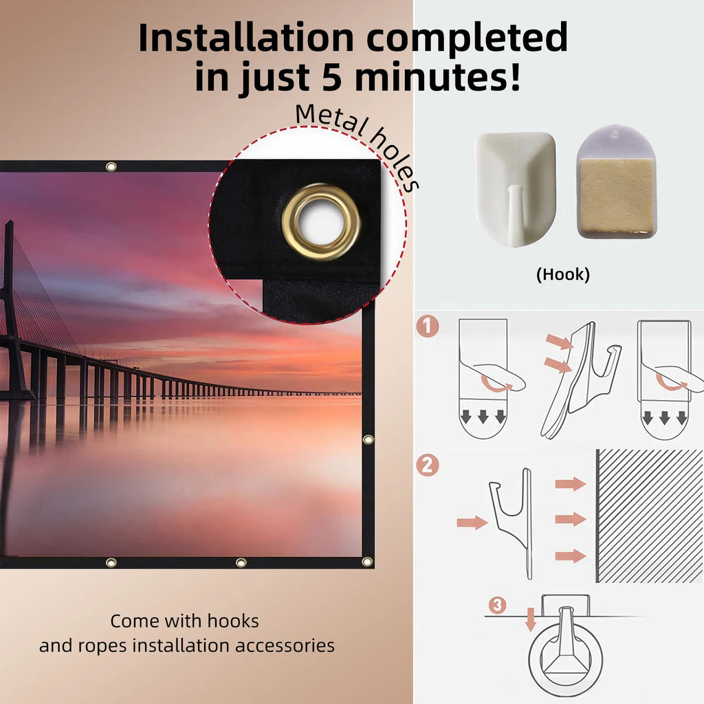 Pantalla de proyección Salange plegable de doble cara para interior y exterior