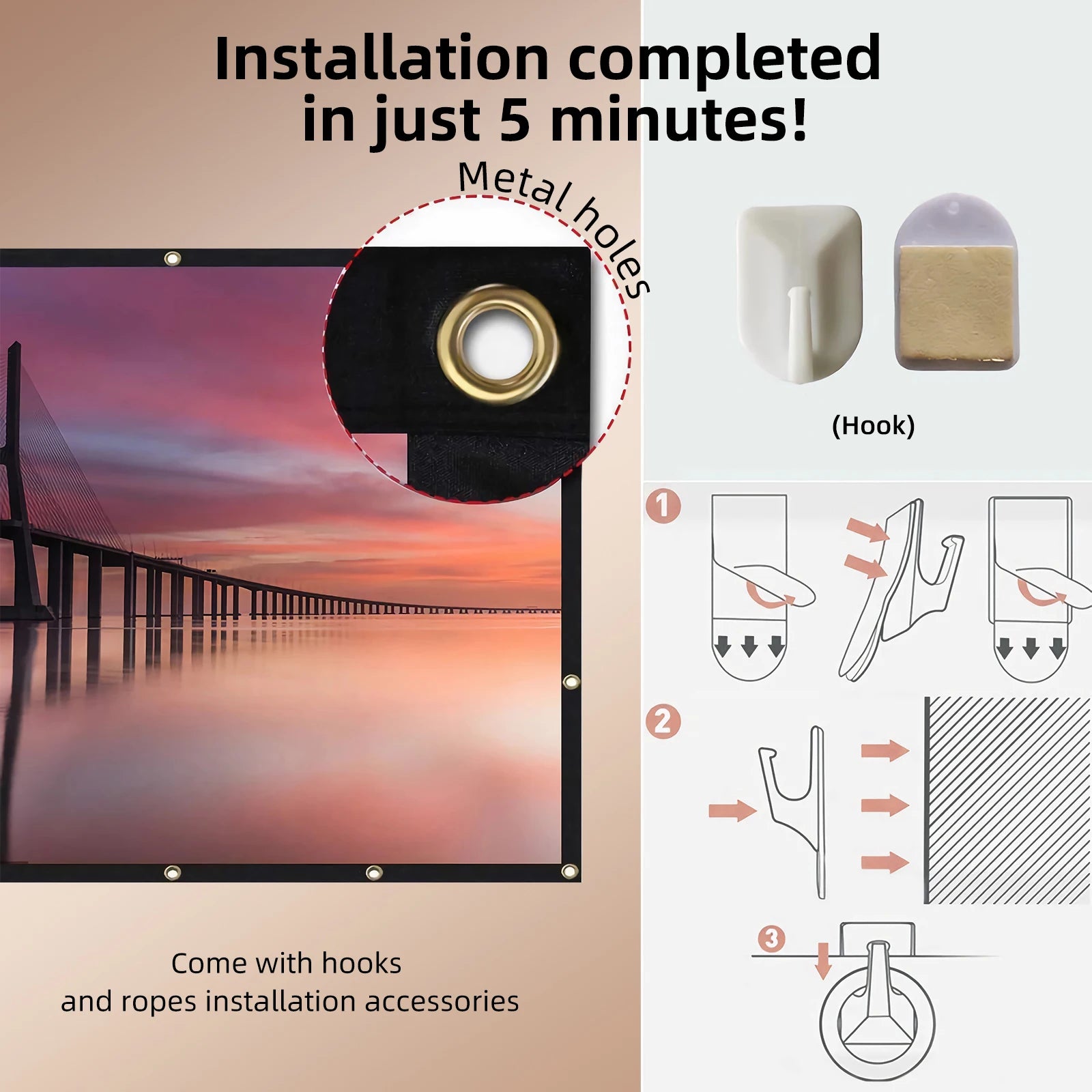 Pantalla de proyección Salange plegable de doble cara para interior y exterior