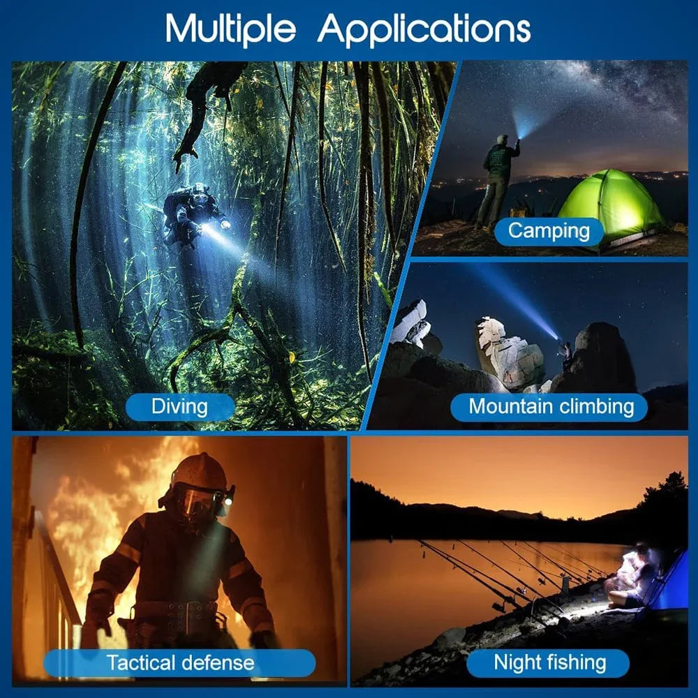 Linterna de Buceo LED Impermeable IP68