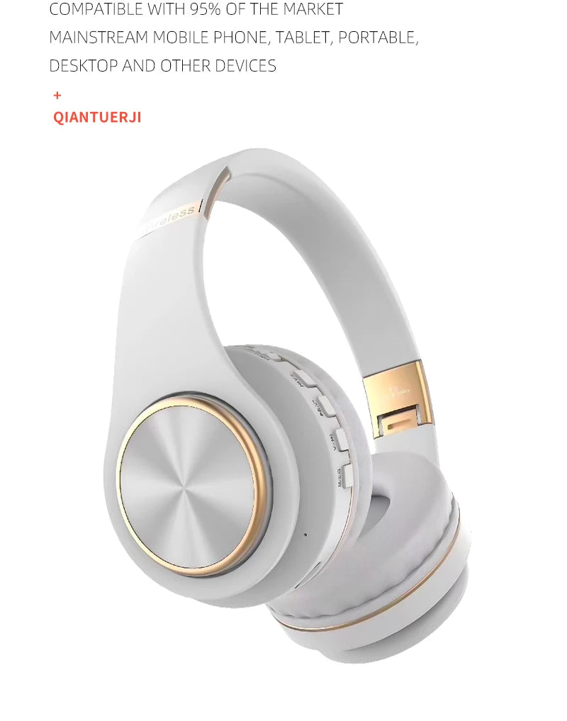 Auriculares inalámbricos supraaurales Bluetooth 5.3 HiFi estéreo de baja latencia con cancelación de ruido, auriculares para juegos con micrófono ENC