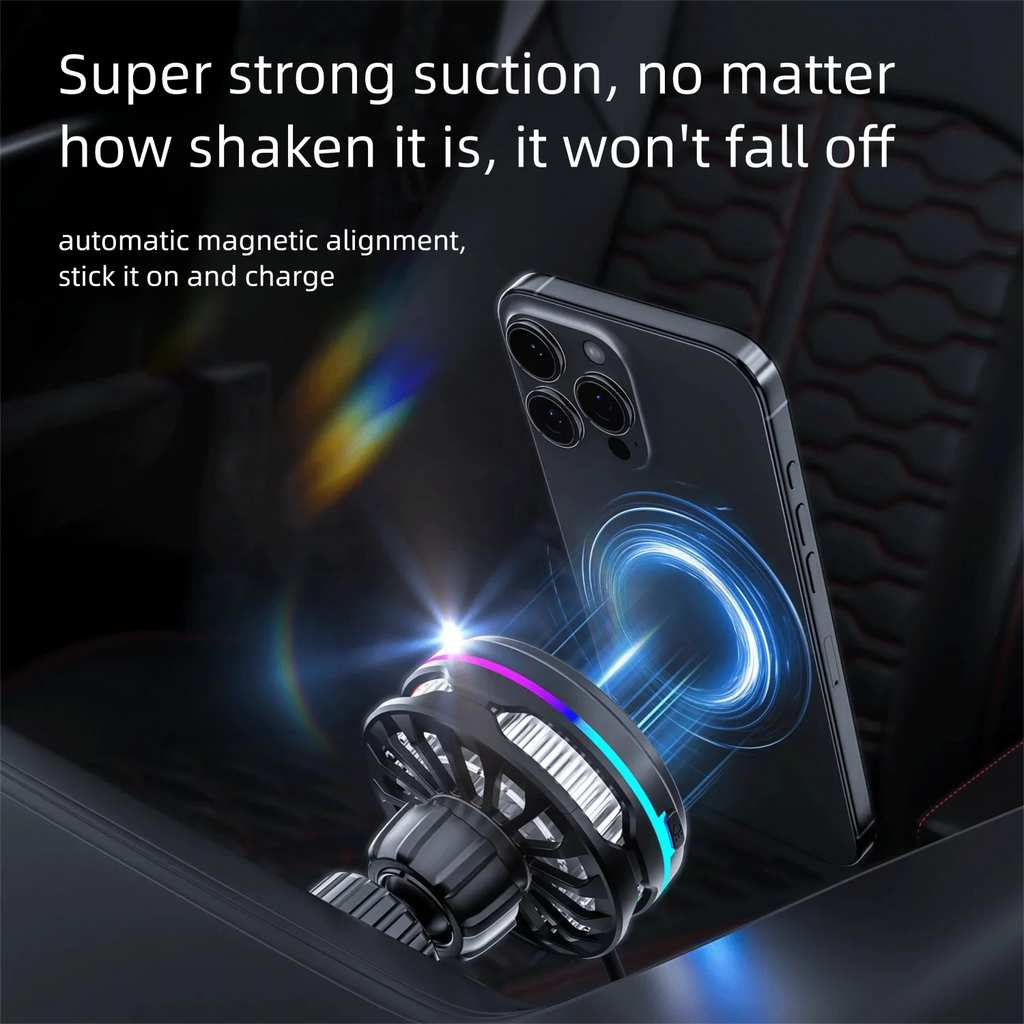 Cargador Inalámbrico Magnético para Coche con Refrigeración por Semiconductor, Soporte de Ventilación, Carga Rápida y Disipación de Calor para iPhone 17/16/15/14