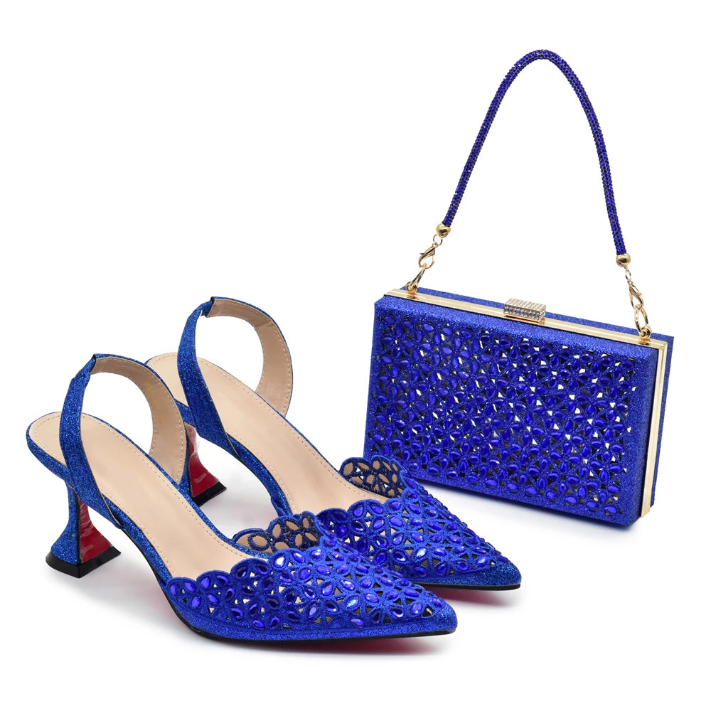 Zapatos de Tacón con Cartera para Mujer - Conjunto de Lujo para Fiestas