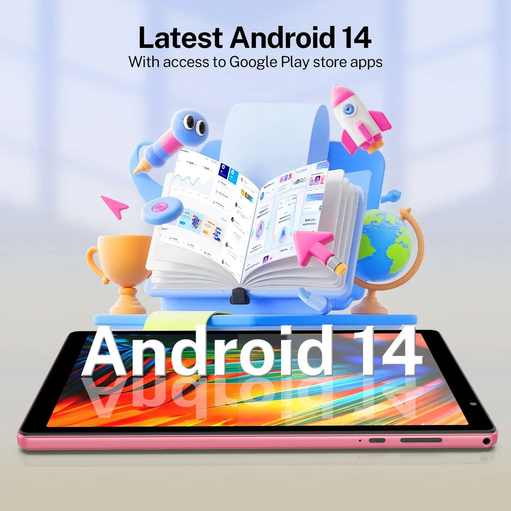 Tablet BAKEN Android 14 de 10 pulgadas, quad-core, 4GB RAM, 32GB, WiFi 5G