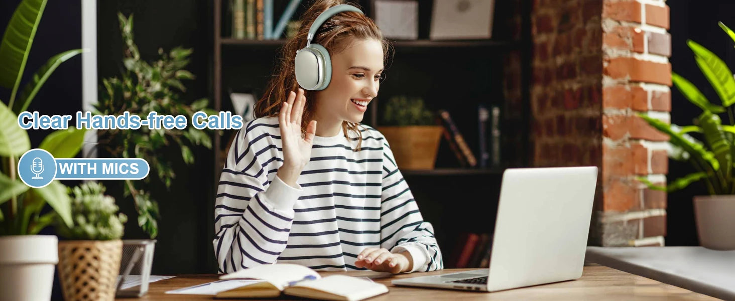 Auriculares híbridos con cancelación activa de ruido con perilla de control 65H de reproducción auriculares sobre la oreja inalámbricos Bluetooth 6,0 Audio de alta resolución