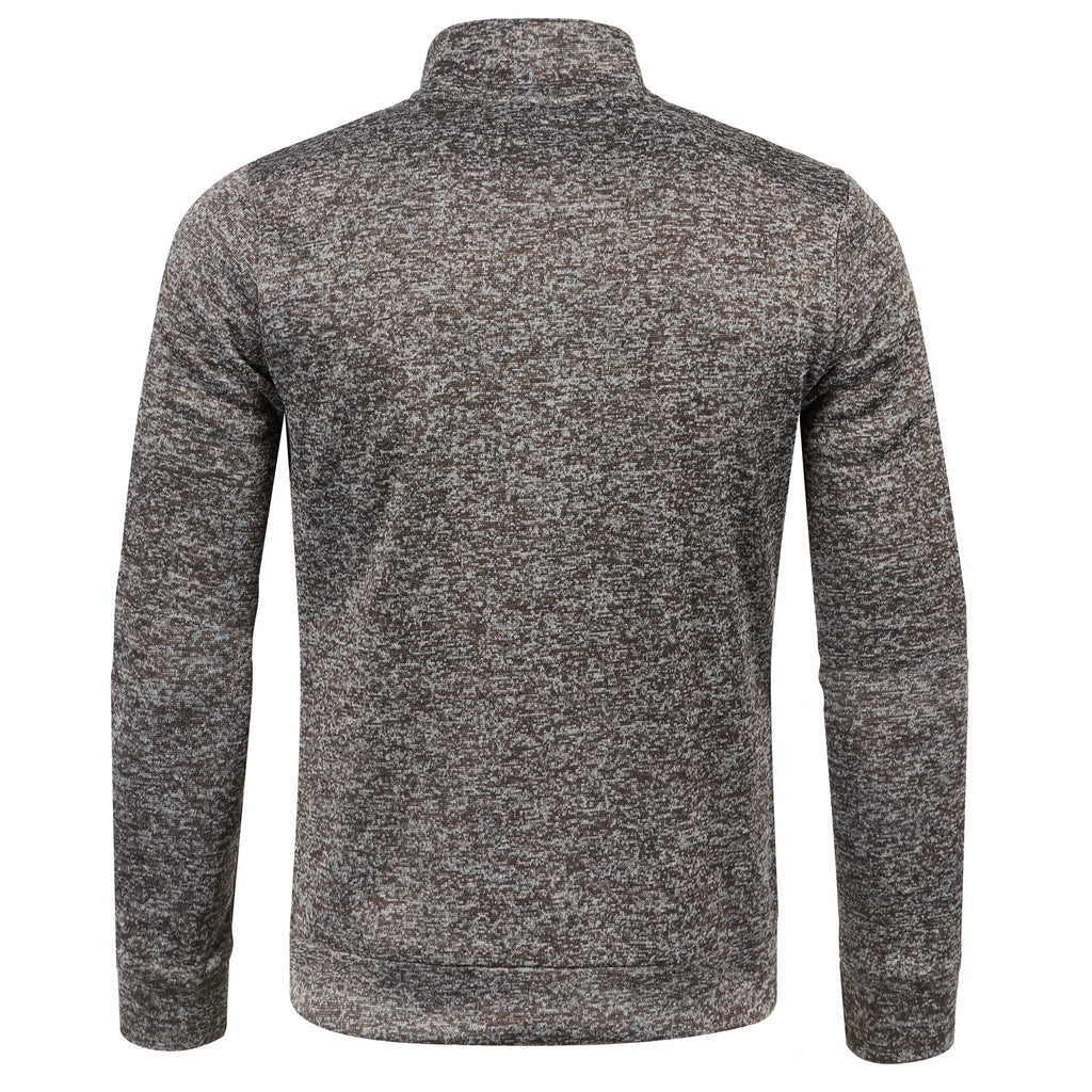 Otoño e Invierno, nuevo suéter largo con cremallera y mangas de bloque de Color para hombre, suéter fino de felpa, chaqueta informal ajustada, abrigo cómodo
