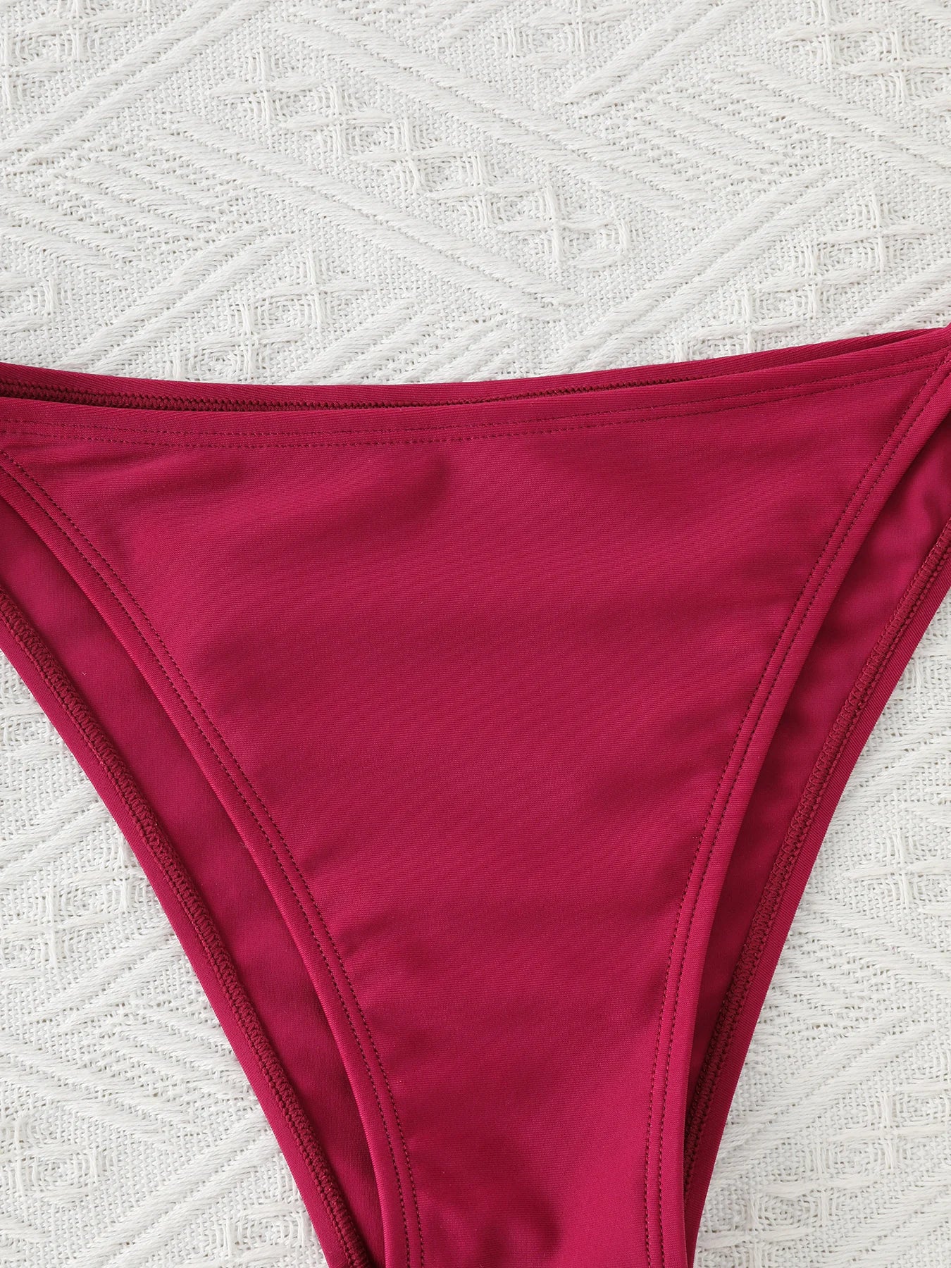Conjunto de Bikini con Tanga para mujer, traje de baño Sexy con cordones laterales, traje de baño con lazo en el cuello, ropa interior de Bikini de estilo brasileño ajustable
