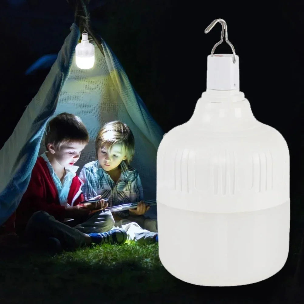 Luz LED Recargable para Camping con Gancho
