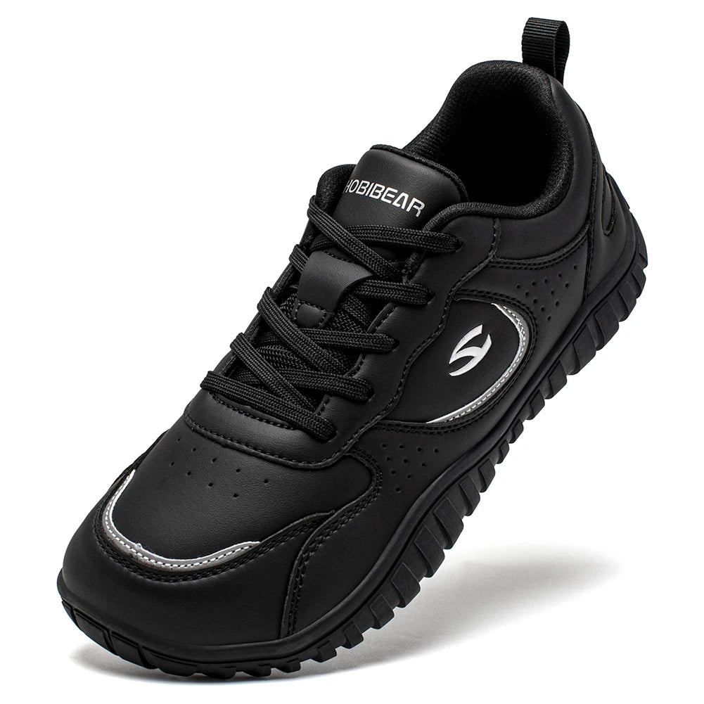 HOBIBEAR Zapatos de punta ancha Zapatillas de deporte unisex artificiales descalzas Zapatos de viaje al aire libre con cordones casuales para mujeres y hombres