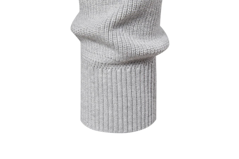 Cárdigans de algodón con cremallera para hombre, suéteres sociales informales a la moda, suéter de punto cálido de cuello alto para invierno, novedad de 2023