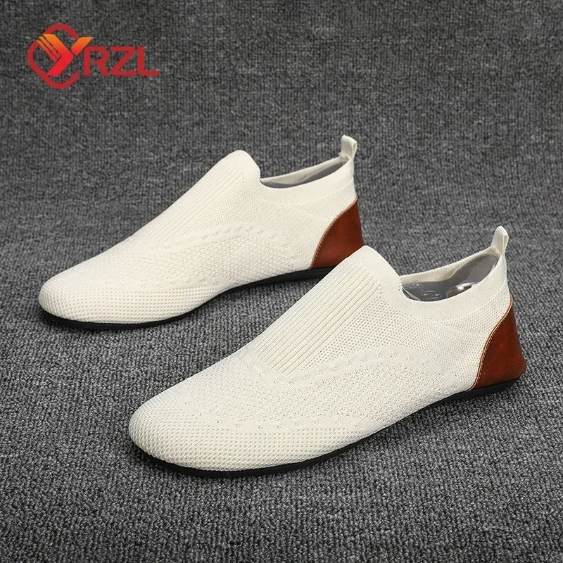 Mocasines YRZL, mocasines suaves para conducir, zapatos planos de alta calidad para caminar para hombre, mocasines informales de malla transpirable, zapatos sin cordones para hombre
