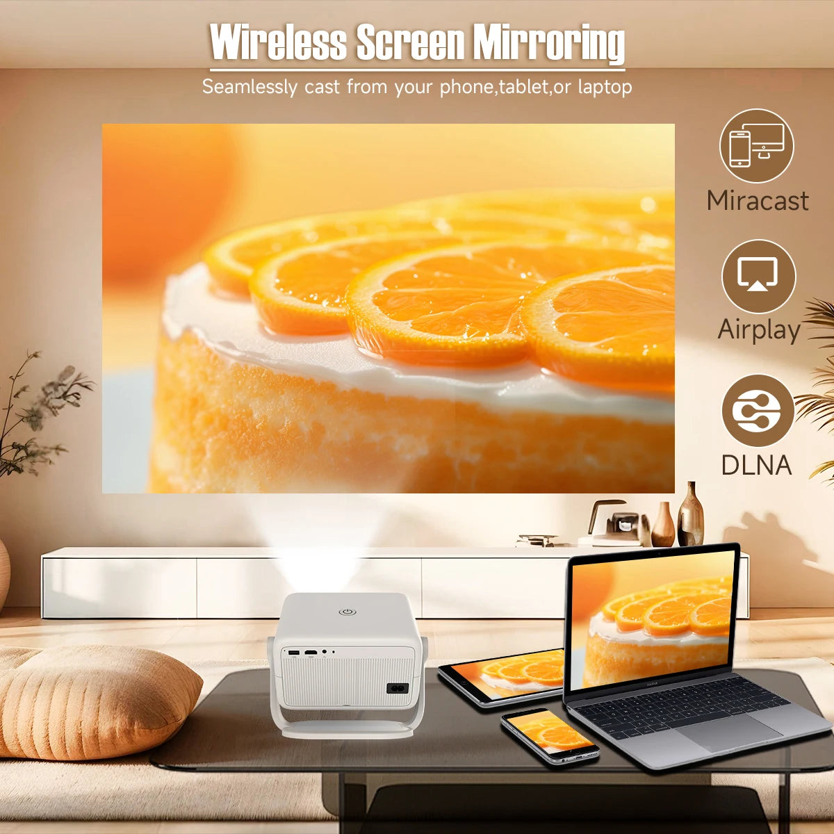 Proyector Magcubic 8K L018 Android14 650ANSI nativo 1080P enfoque automático y Keystone BT5.4 WIFI6 Allwinner H726 portátil 360 °   Ruirar