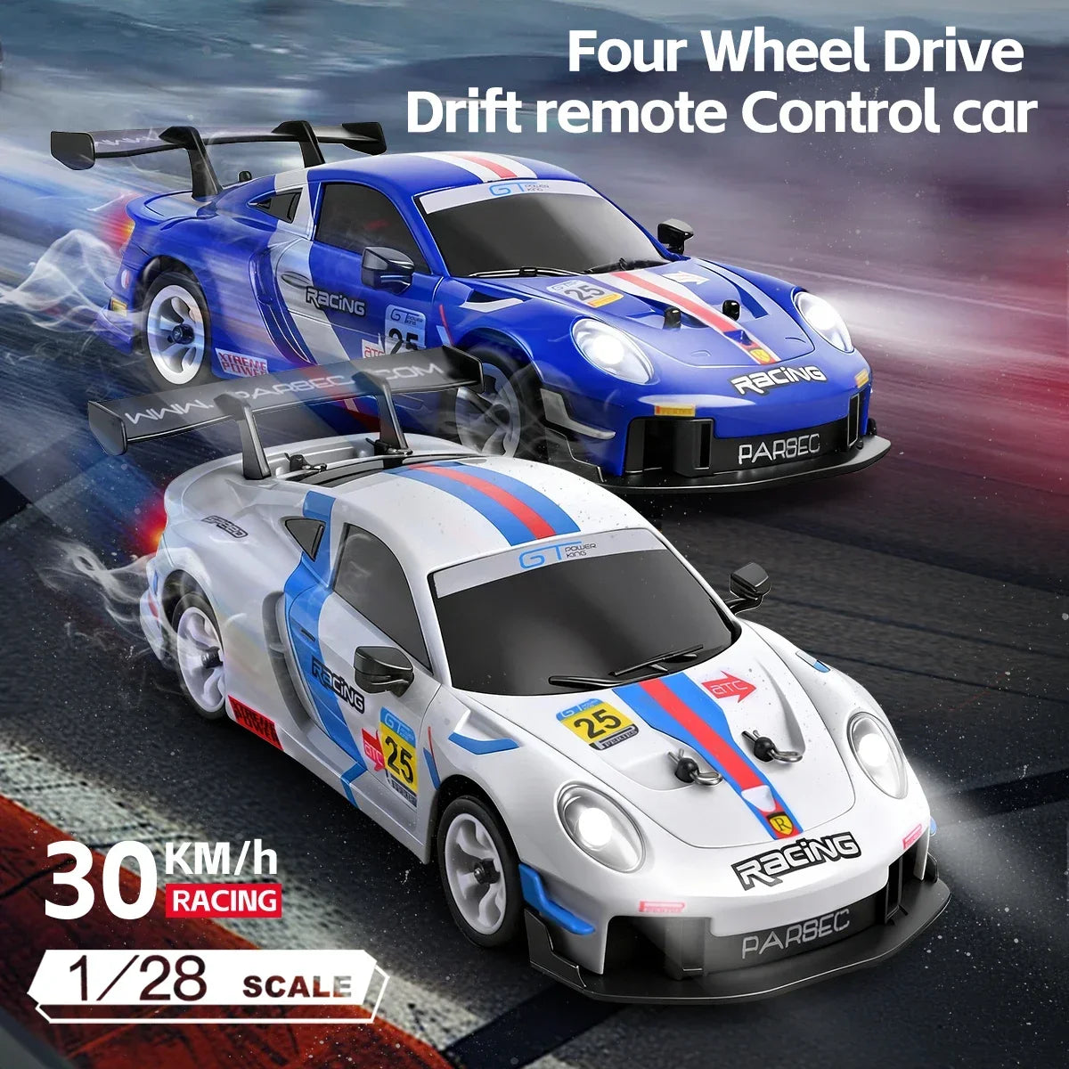 WLtoys 284019-A 284191 1:28 2,4G RC coche con luces LED 4WD Gyro 30 KM/H coche de Control remoto todoterreno vehículo de deriva juguetes para chico