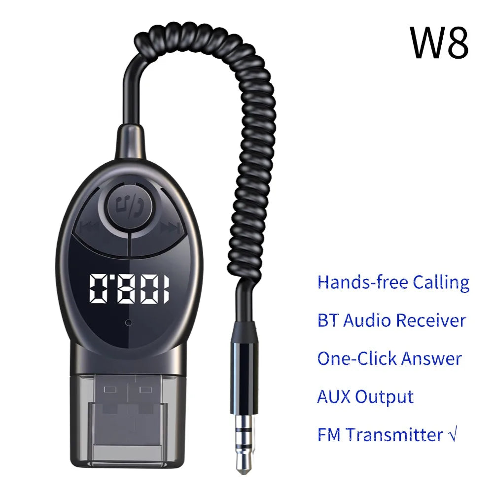 Receptor Bluetooth para Auto con Lector TF y Manos Libres