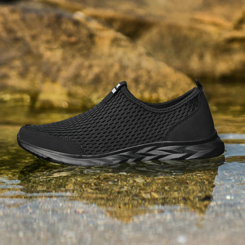 Zapatillas de deporte para hombre, zapatos informales transpirables para hombre, mocasines antideslizantes para exteriores para caminar, tenis ligeros a la moda para hombre, envío gratis