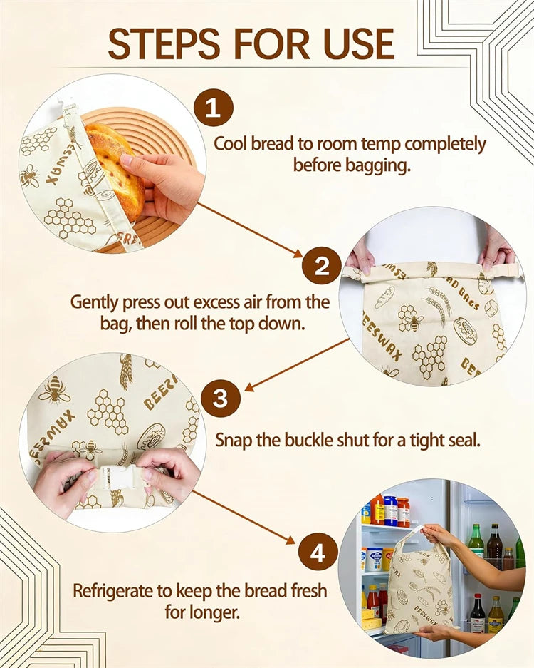Bolsas Reutilizables de Cera de Abeja para Pan