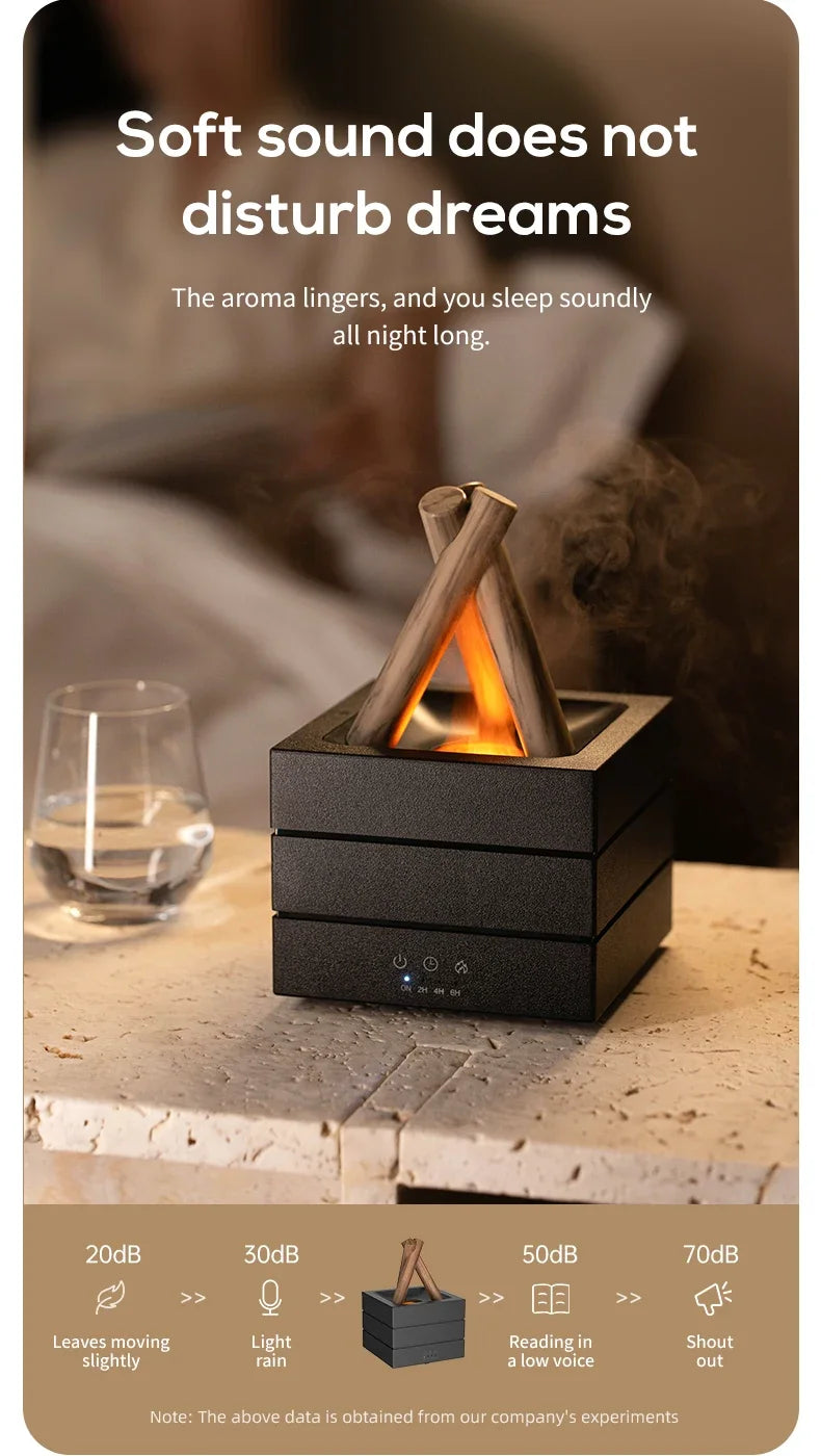 Difusor de Aroma de llama de 280ml, humidificador de aire USB, luz de ambiente colorida y Control remoto, difusor de Aroma de aceite esencial de hoguera