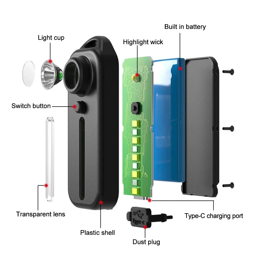 Mini linterna LED recargable por USB para bicicleta, linterna de bolsillo portátil, llavero, lámpara, luz trasera de bicicleta, luz de advertencia de Flash