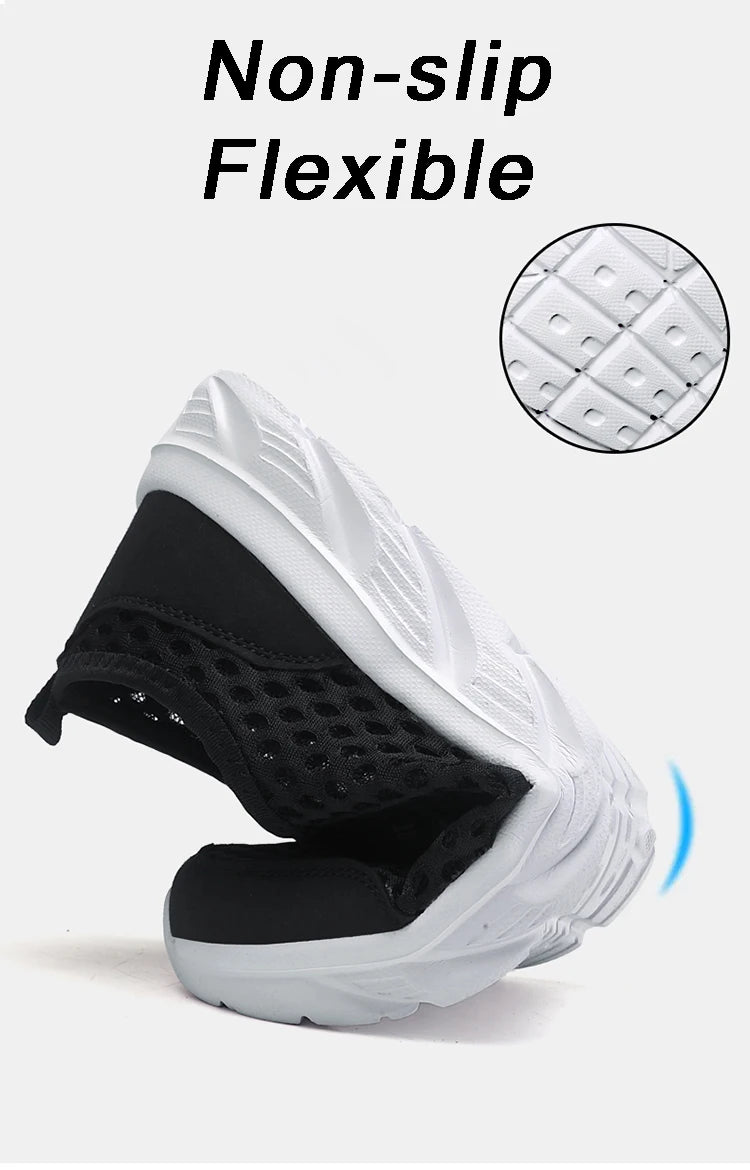 Zapatillas informales transpirables para hombre, zapatos informales ligeros antideslizantes para exteriores, mocasines planos suaves para caminar y trotar, novedad de 2024