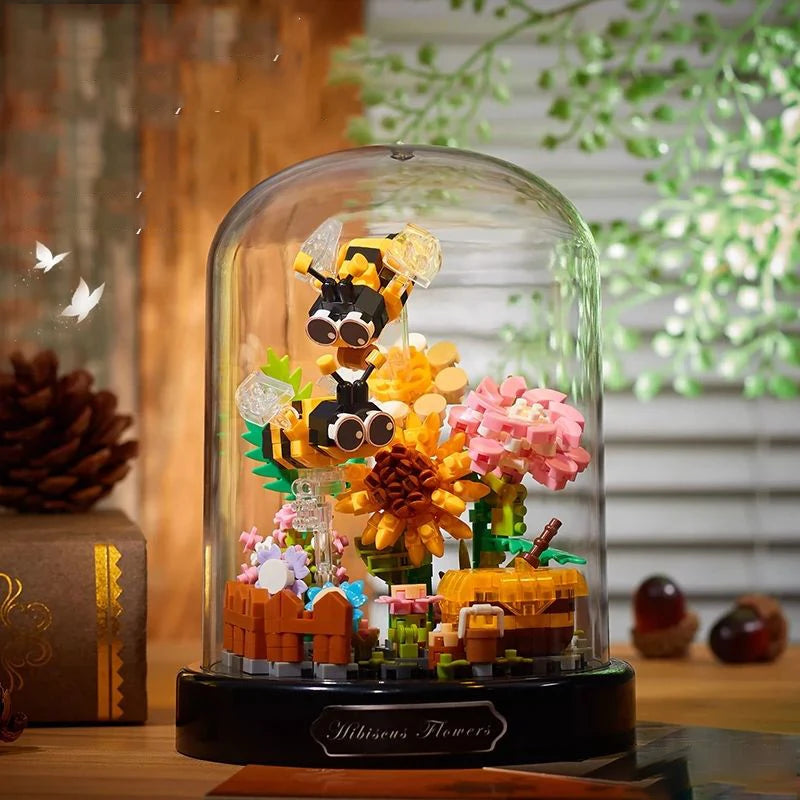 Set de Bloques de Construcción Flores Mariposas y Abejas