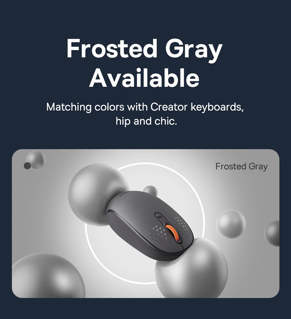 Ratón Baseus inalámbrico Bluetooth para ordenador, ratón silencioso de 1600DPI con receptor Nano USB de 2,4 GHz para PC, MacBook, tableta, portátil