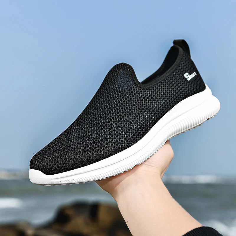 YRZL Zapatillas de deporte para hombre, zapatos informales transpirables Unisex, mocasines de malla antideslizantes para exteriores, zapatos de tenis ligeros a la moda para hombre