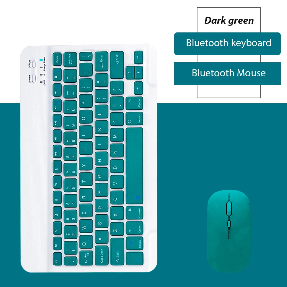 Teclado inalámbrico Bluetooth Universal para teléfono móvil, tableta, teclado y ratón, Mini teclado Bluetooth, accesorios para teclado Ipad