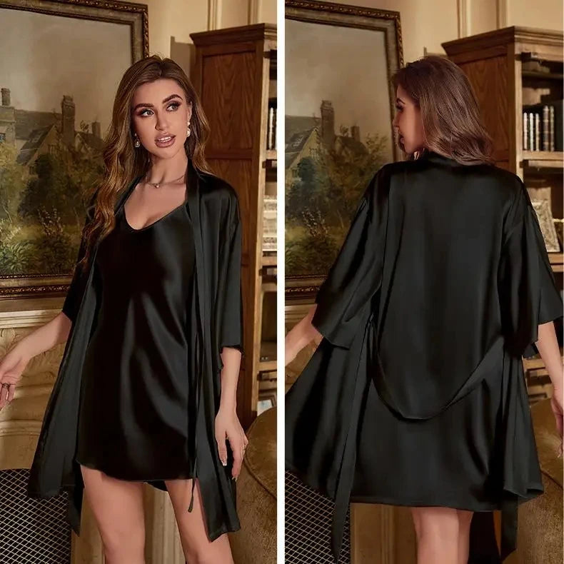 Conjunto Pijama Kimono para Mujer - Bata y Camisón de Rayón Verano