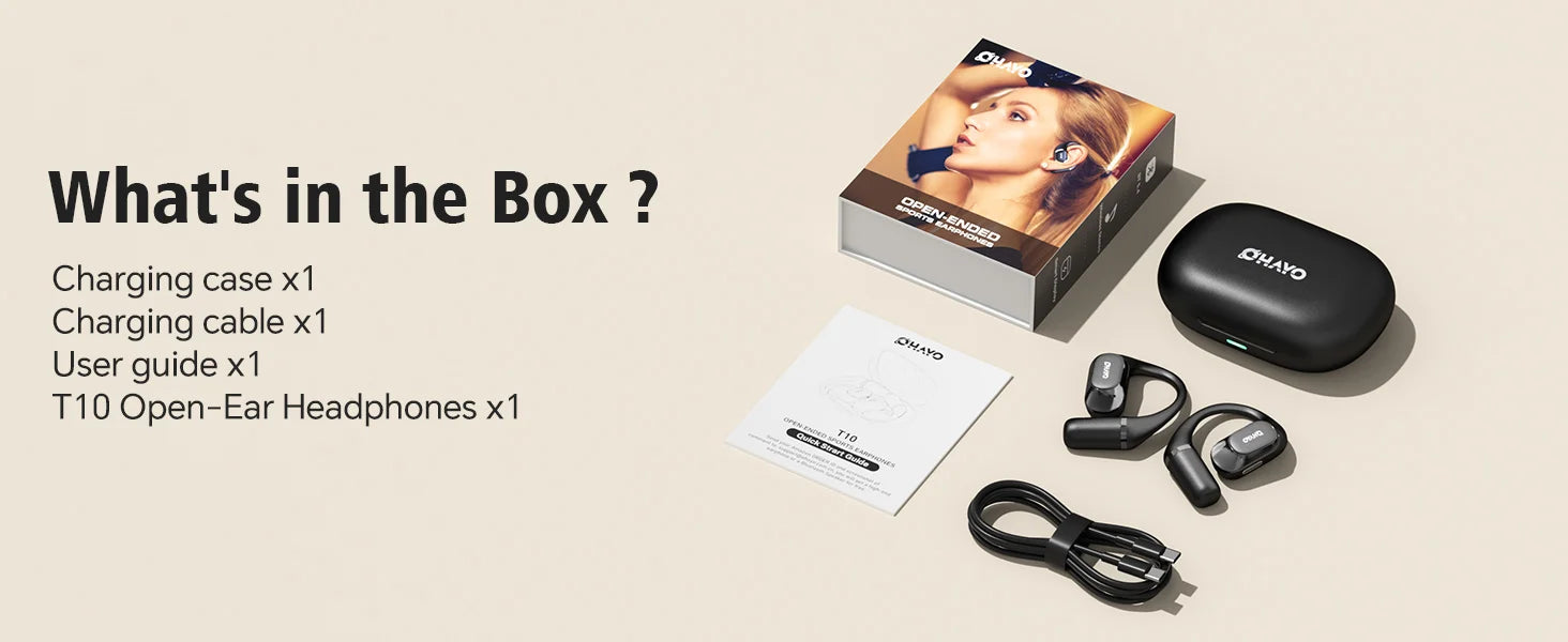 Ohayo T10 auriculares abiertos Bluetooth 5,4 auriculares inalámbricos 40 horas de reproducción TWS auriculares inalámbricos con pantalla Digital para deportes