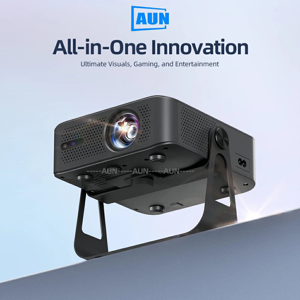 Proyector Android LED 4K 850 Lúmenes 1080P 3D Portátil con Altavoz WIFI para Mini Cine en Casa, Teléfono, Beamer, Smart TV AUN A45