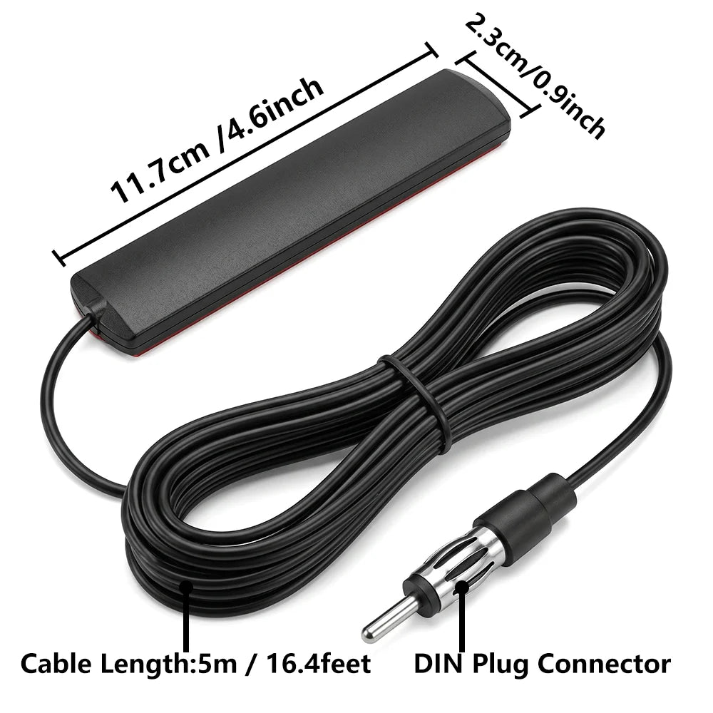 Antena FM oculta para auto con amplificador 7dB y cable de 5 metros