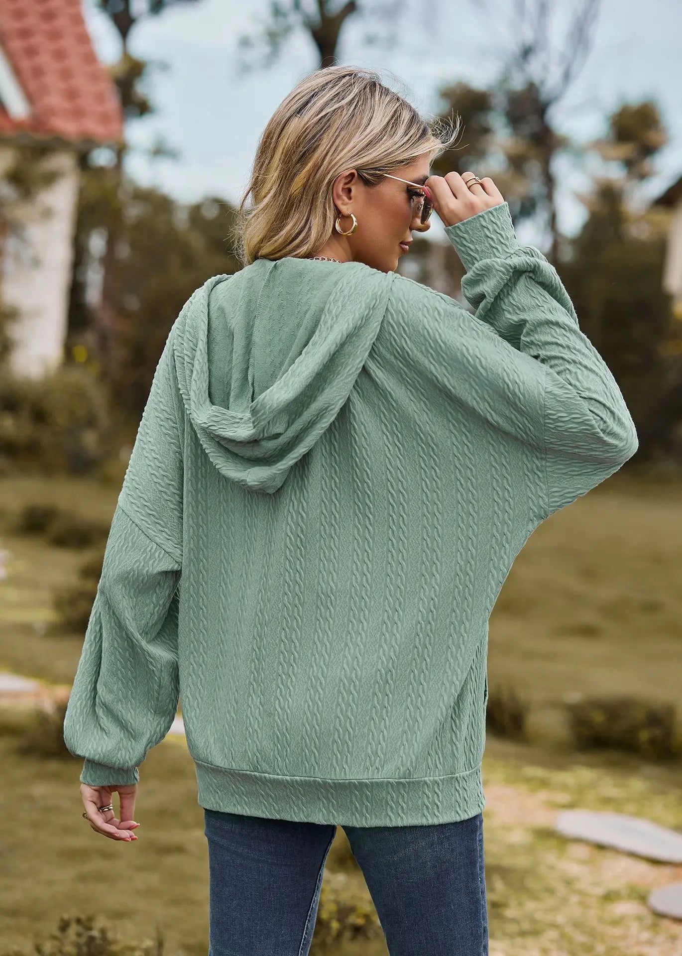 Sudadera con cremallera para mujer, abrigo informal de manga larga, ropa de calle de Color liso, holgado, Harajuku, otoño e invierno, 2024