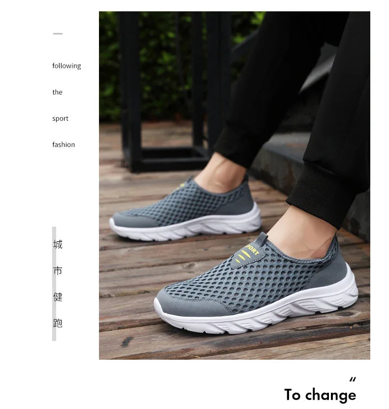 YRZL, zapatos informales ligeros para hombre, zapatillas informales transpirables sin cordones para hombre, zapatos planos antideslizantes para caminar al aire libre, talla 39-46